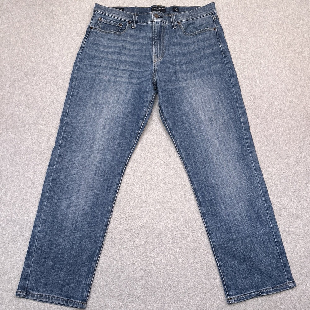 Lucky Brand 221 Original Straight Jeans Men's 36x29* Medium Wash Denim‎ Stretch
